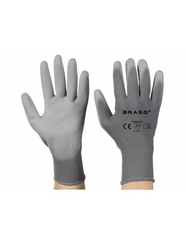 Werkhandschoen Polyester met PU coating GRIJS